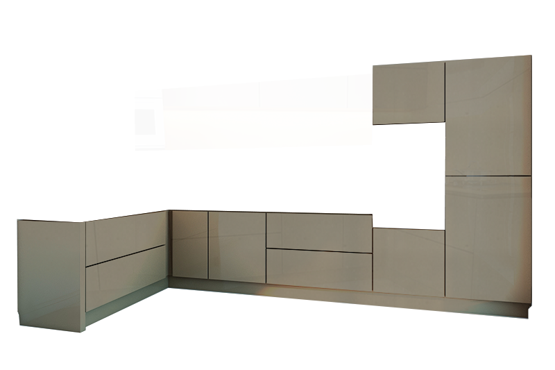фотография из конструктора Стильные и современные Кухни - нижний модуль цвета Базальт Суперматовый