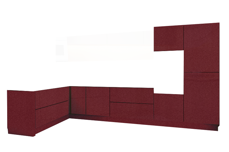 фотография из конструктора Стильные и современные Кухни - нижний модуль цвета Бордо Металлик