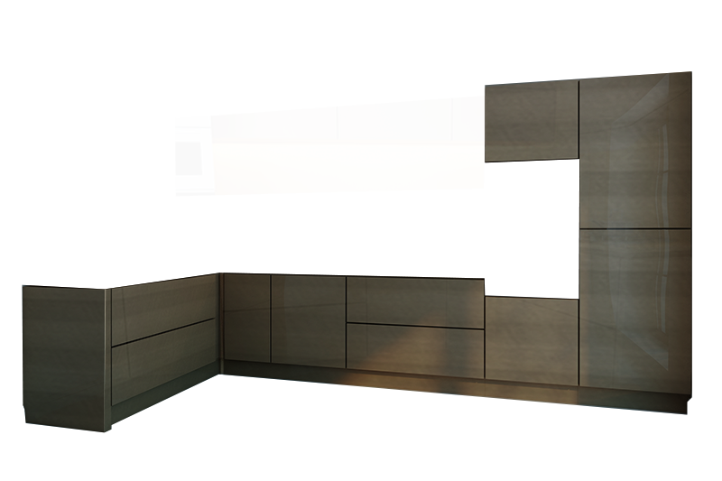 фотография из конструктора Стильные и современные Кухни - нижний модуль цвета Дуб Фраппе
