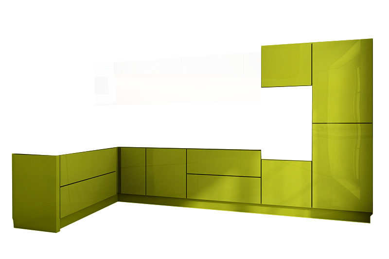 фотография из конструктора Стильные и современные Кухни - нижний модуль цвета Фисташковый