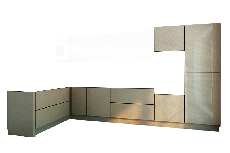 фотография из конструктора Стильные и современные Кухни - нижний модуль цвета Луч Белый