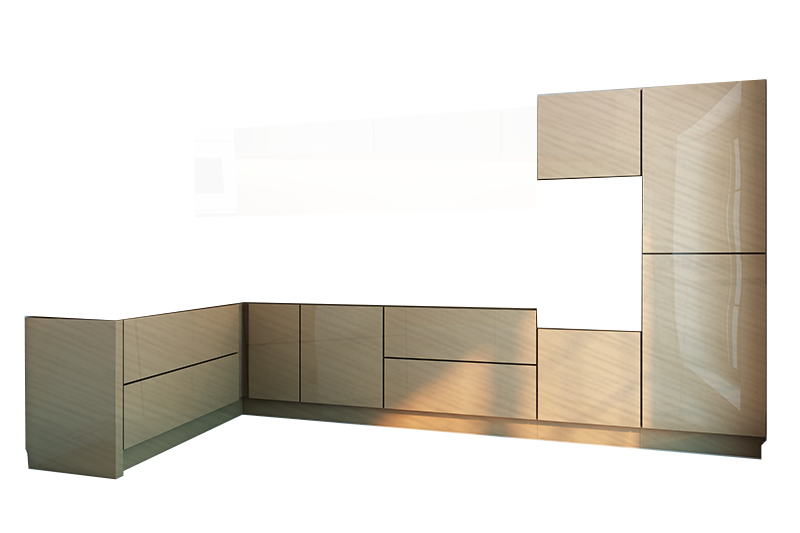 фотография из конструктора Стильные и современные Кухни - нижний модуль цвета Луч Шампань