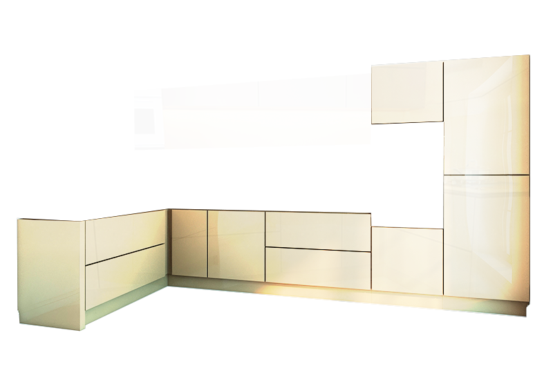фотография из конструктора Стильные и современные Кухни - нижний модуль цвета Магнолия Суперматовый